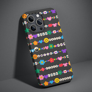 Groovy Good Vibes Love Smile Retro Beads Case-Mate iPhone 14 Pro Case