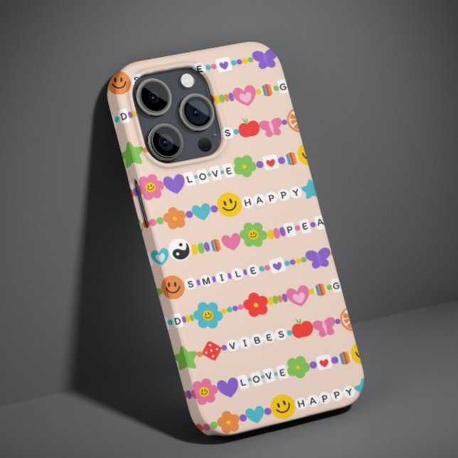 Groovy Good Vibes Love Smile Retro Beads Case-Mate iPhone Case (Creator Uploaded)