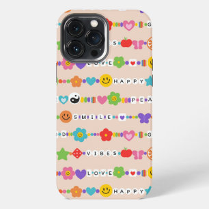 Groovy Good Vibes Love Smile Retro Beads iPhone 13 Pro Max Case