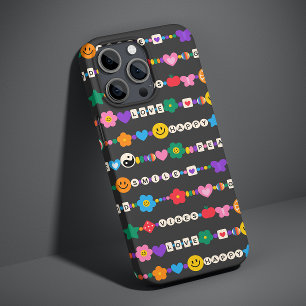 Groovy Good Vibes Love Smile Retro Beads iPhone 14 Case