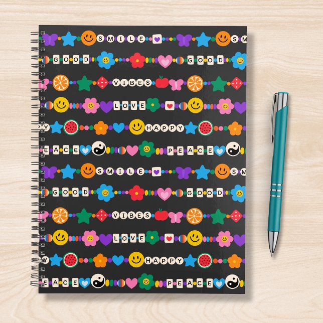 Groovy Good Vibes Love Smile Retro Beads Planner (Creator Uploaded)