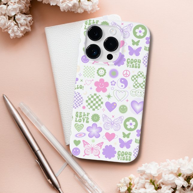Groovy Good Vibes Y2K Butterfly Modern Girl Case-Mate iPhone Case (Creator Uploaded)