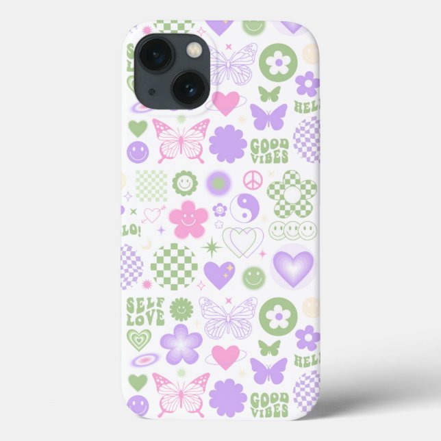 Groovy Good Vibes Y2K Butterfly Modern Girl Case-Mate iPhone Case (Back)