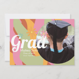 Groovy Graduation Photo Bold Invitation