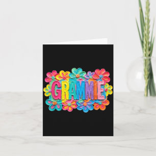 Groovy Grammie Clay Style Colourful Floral Design Card