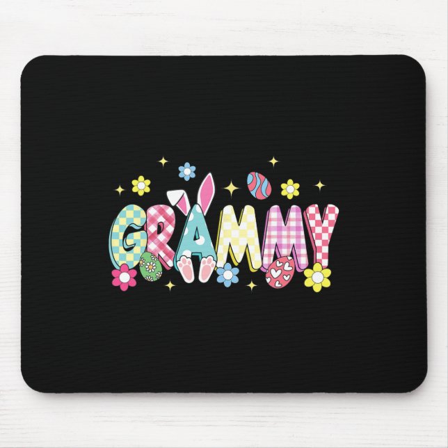 Groovy Grammy Easter Eggs Flower Bunny Ear Easter  Mouse Pad (Front)
