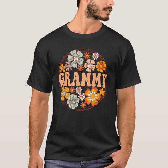 Groovy Grammy Retro Flowers Women Mother s Day Gra T-Shirt (Front)