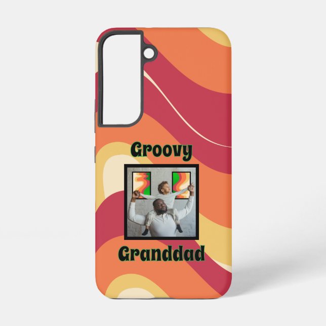 "Groovy Grandad" Warm-Toned Retro Wave Photo Samsung Galaxy S22 Case (Back)