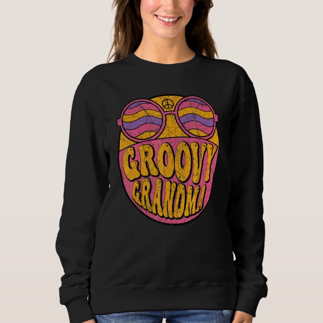 Groovy Grandma 70s Aesthetic Nostalgia 1970's Retr Sweatshirt (Front)