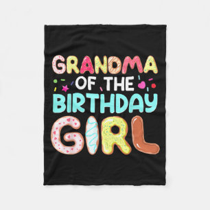 Groovy Grandma Of The Birthday Girl Cute Do Family Fleece Blanket