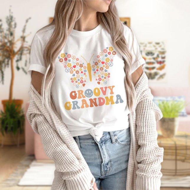 Groovy Grandma T-Shirt,Groovy Butterfly T-Shirt (Creator Uploaded)