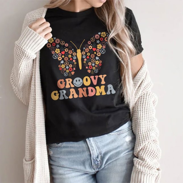 Groovy Grandma T-Shirt,Groovy Butterfly T-Shirt (Creator Uploaded)