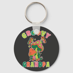 groovy grandpa colourful vintage mushroom key ring