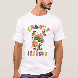 groovy grandpa colourful vintage mushrooms T-Shirt
