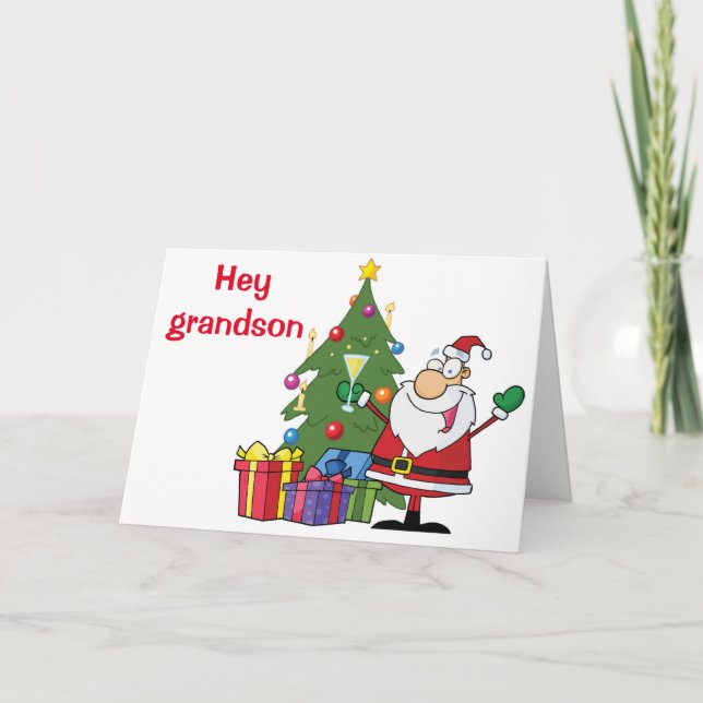 GROOVY GRANDSON'S CHRISTMAS WISHES HOLIDAY CARD (Front)
