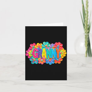 Groovy granny clay style colourful floral design card