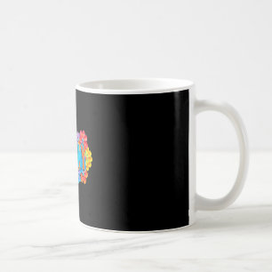 Groovy granny clay style colourful floral design coffee mug