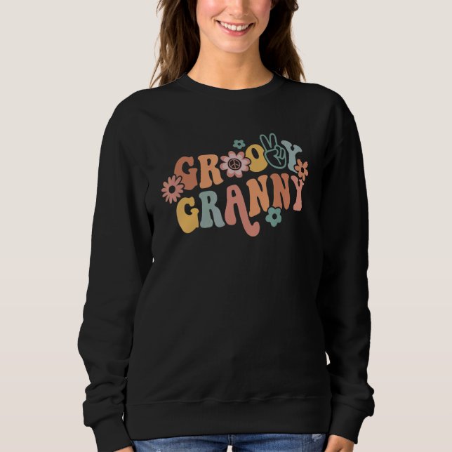 Groovy Granny One Thankful Granny Thanksgiving Chr Sweatshirt (Front)