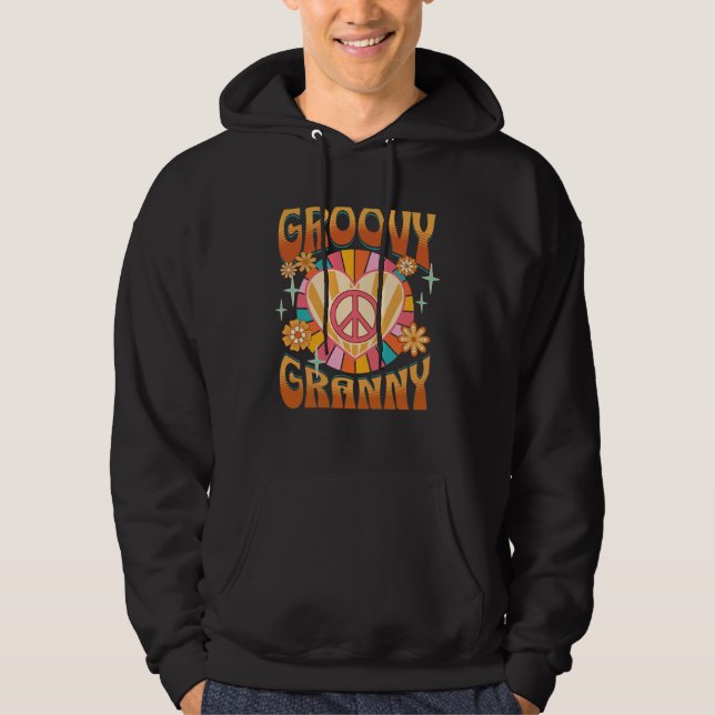Groovy Granny  Retro 60s 70s Hippie Grandma Grandm Hoodie (Front)