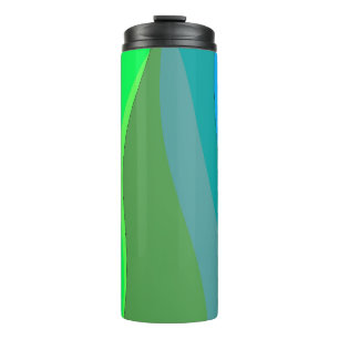 Groovy Green And Blue Abstract Art 305 Thermal Tumbler