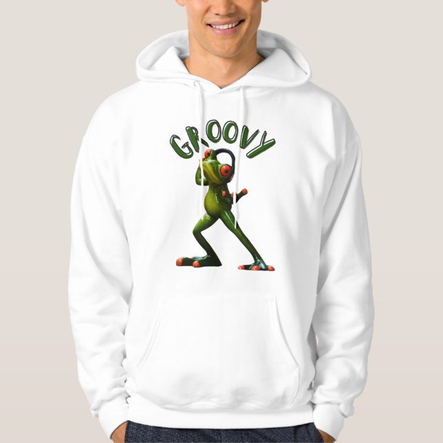 Groovy Green Frog Hoodie (Front)
