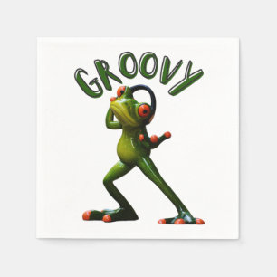 Groovy Green Frog Napkin