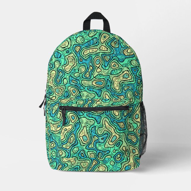 Groovy Green  Printed Backpack (Front)