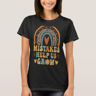 Groovy Growth Mindset Positive Retro Teacher Back  T-Shirt