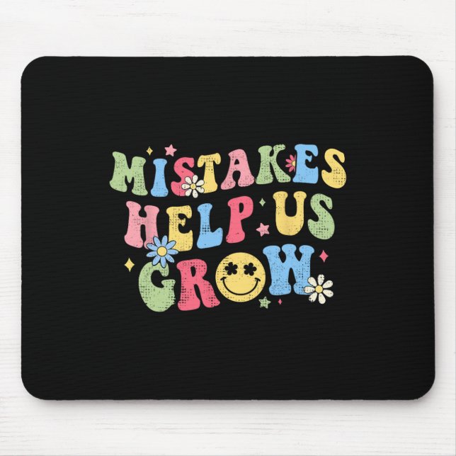 Groovy Growth Mindset Positive Retro Teachers Back Mouse Pad (Front)