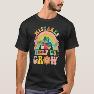 Groovy Growth Mindset Positive Retro Teachers Back T-Shirt