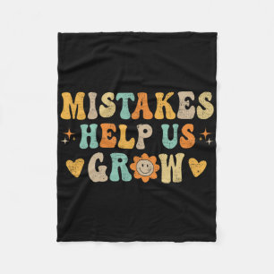 Groovy Growth Mindset Positive Retro Teachers Byck Fleece Blanket