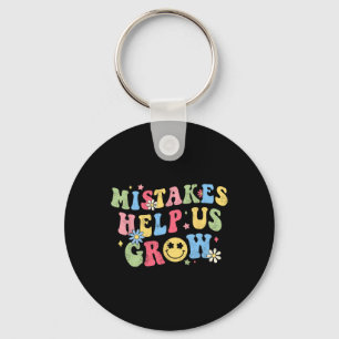 Groovy Growth Mindset Positive Retro Teachers Byck Key Ring
