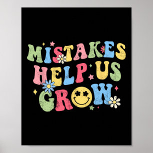 Groovy Growth Mindset Positive Retro Teachers Byck Poster