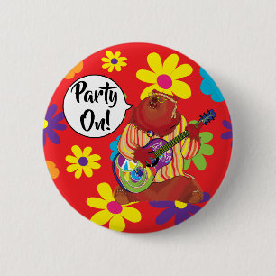 Groovy Guitar Bear Button
