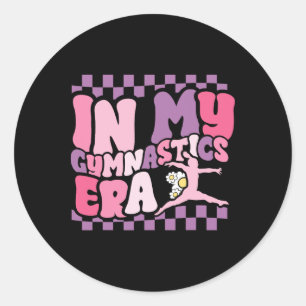 Groovy Gymnast In My Gymnastics Era Funny Cheerlea Classic Round Sticker