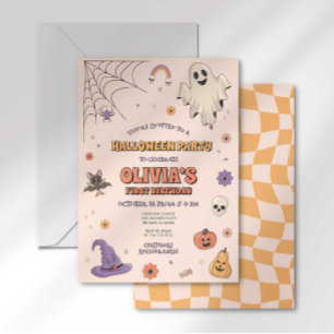 Groovy Halloween Birthday Invitation