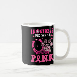 Groovy Halloween In October We Wear Pink Horseshoe Coffee Mug