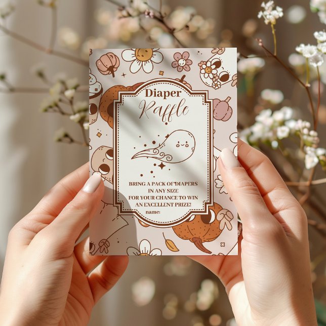 Groovy Halloween Little Boo Baby  Raffle Diapper Enclosure Card (Creator Uploaded)