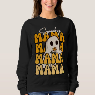 Groovy Halloween Mama ghost flower funny halloween Sweatshirt