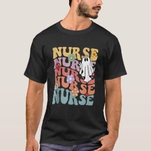 Groovy Halloween Nurse Nursing Cute Health Worker  T-Shirt