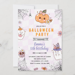 Groovy halloween party invitation