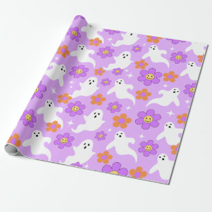 Groovy Halloween Retro Spooky Design Wrapping Paper