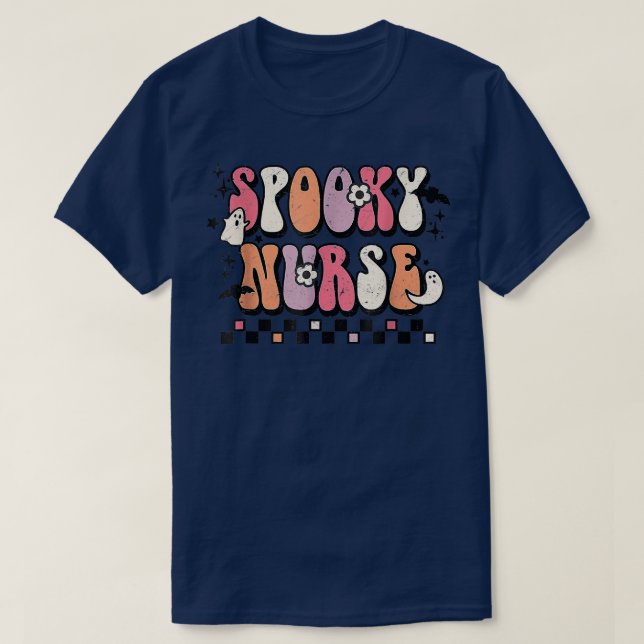 Groovy Halloween Spooky School Nurse Halloween Cos T-Shirt (Design Front)