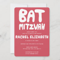 Groovy Handlettering Custom Bat Mitzvah Pink Stars