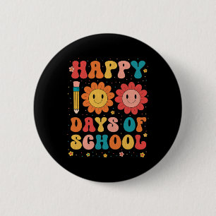 Groovy Happy 100 Days Of School Teacher 100th Day 6 Cm Round Badge