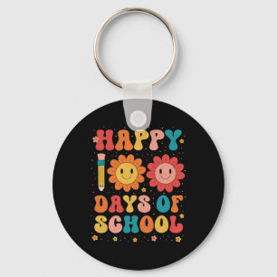 Groovy Happy 100 Days Of School Teacher 100th Day  Key Ring