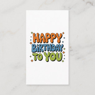 Groovy Happy Birthday Business Card