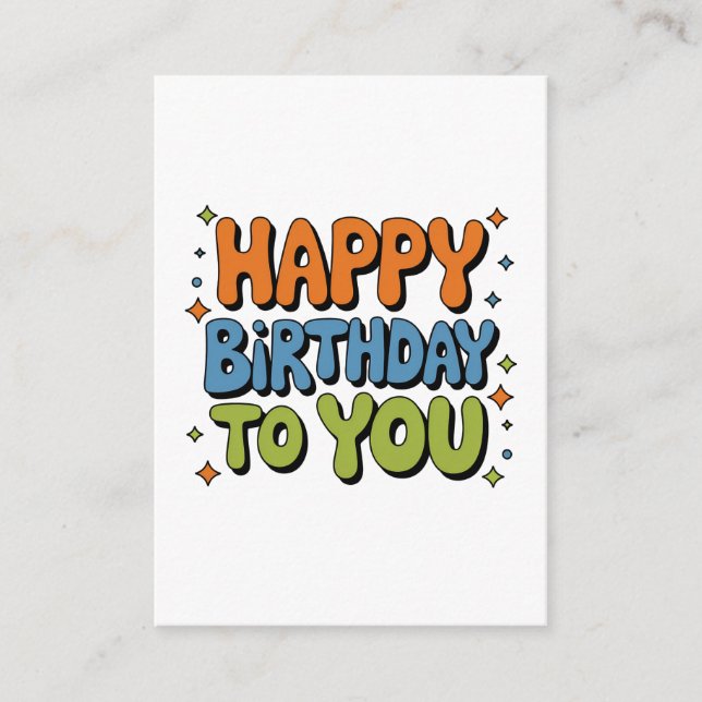 Groovy Happy Birthday Enclosure Card (Front)