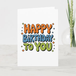 Groovy Happy Birthday Thank You Card