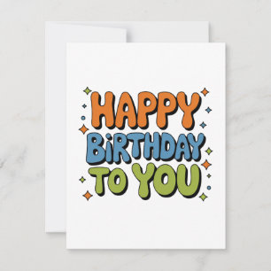 Groovy Happy Birthday Thank You Card